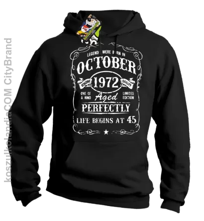 Legends were born in October Aged Perfectly - Bluza męska z kapturem czarna 