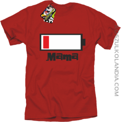 MAMA Bateria do ładowania - Koszulka męska czerwona 