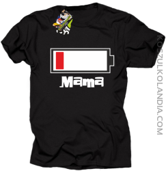 MAMA Bateria do ładowania - Koszulka męska czarna 