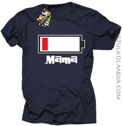 MAMA Bateria do ładowania - Koszulka męska granat