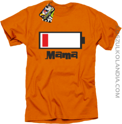 MAMA Bateria do ładowania - Koszulka męska pomarańcz 
