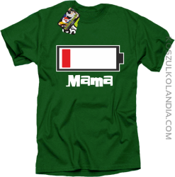 MAMA Bateria do ładowania - Koszulka męska zielona 