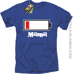 MAMA Bateria do ładowania - Koszulka męska niebieska 