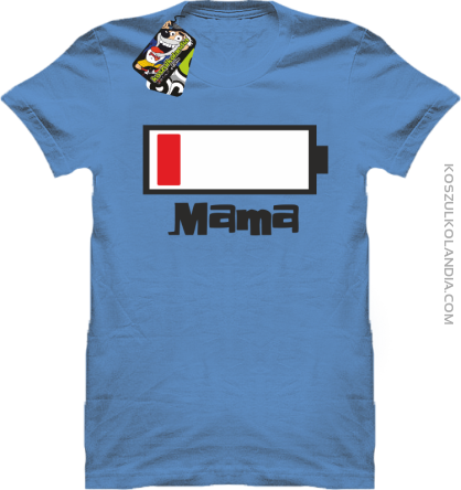MAMA Bateria do ładowania - Koszulka męska błękit 