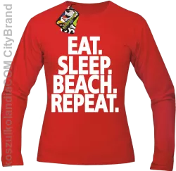 Eat Sleep Beach Repeat - Longsleeve męski czerwony