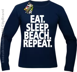 Eat Sleep Beach Repeat - Longsleeve męski granatowy