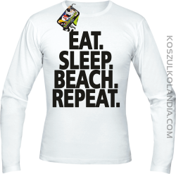 Eat Sleep Beach Repeat - Longsleeve męski biały