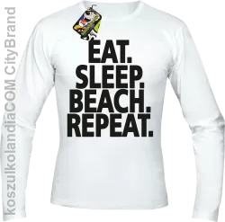 Eat Sleep Beach Repeat - Longsleeve męski biały