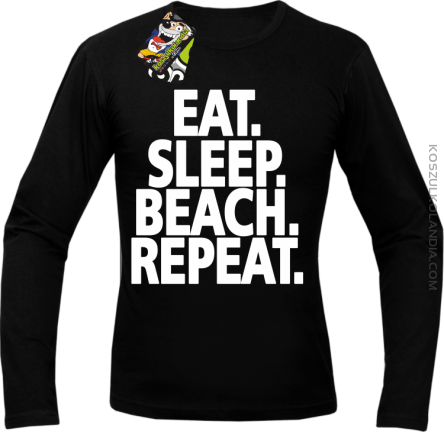 Eat Sleep Beach Repeat - Longsleeve męski  czarny