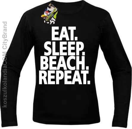 Eat Sleep Beach Repeat - Longsleeve męski  czarny