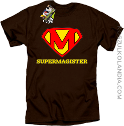 Zajefajny magister ala superman - koszulka męska brązowa