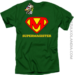 Zajefajny magister ala superman - koszulka męska zielona