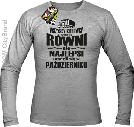 Wszyscy kierowcy rodzą się równi ale najlepsi urodzili się w - Longsleeve męski melanż 