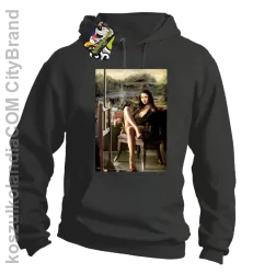 Mona Lisa Model Art - Bluza męska z kapturem szara 