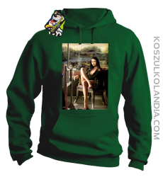Mona Lisa Model Art - Bluza męska z kapturem zielona 