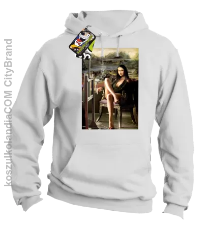 Mona Lisa Model Art - Bluza męska z kapturem biała 