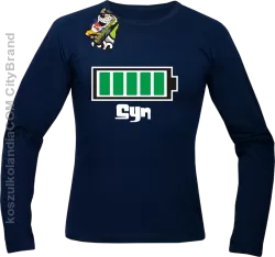 Syn - Bateria 100% - Longsleeve męski granat