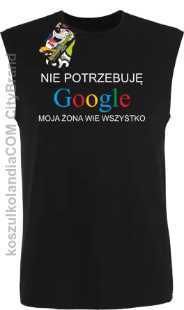 Nie potrzebuję Google moja żona wie wszystko - Bezrękawnik męski czarny