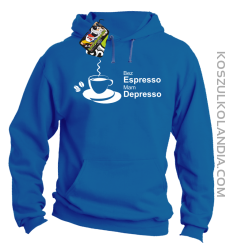 Bez Espresso Mam Depresso - Bluza z kapturem royal