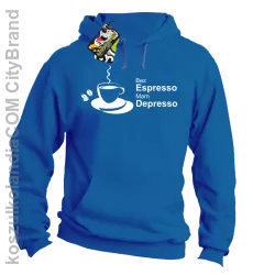 Bez Espresso Mam Depresso - Bluza z kapturem royal