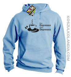 Bez Espresso Mam Depresso - Bluza z kapturem błękit