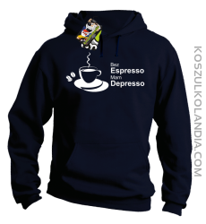 Bez Espresso Mam Depresso - Bluza z kapturem granat