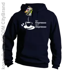 Bez Espresso Mam Depresso - Bluza z kapturem granat