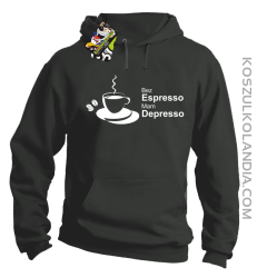 Bez Espresso Mam Depresso - Bluza z kapturem szara