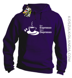 Bez Espresso Mam Depresso - Bluza z kapturem fiolet