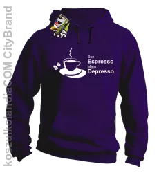 Bez Espresso Mam Depresso - Bluza z kapturem fiolet