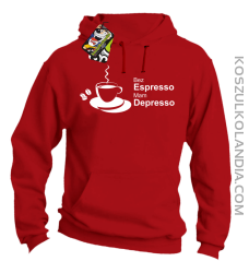 Bez Espresso Mam Depresso - Bluza z kapturem red