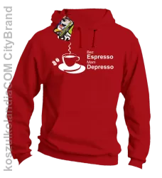 Bez Espresso Mam Depresso - Bluza z kapturem red