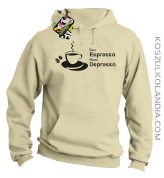 Bez Espresso Mam Depresso - Bluza z kapturem beż