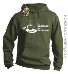 Bez Espresso Mam Depresso - Bluza z kapturem khaki