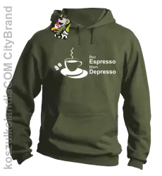 Bez Espresso Mam Depresso - Bluza z kapturem khaki