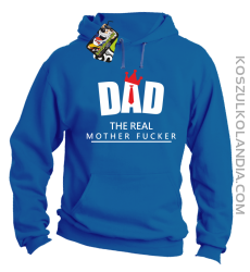 Dad The Real Mother fucker - Bluza męska z kapturem niebieska