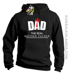 Dad The Real Mother fucker - Bluza męska z kapturem czarna