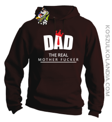 Dad The Real Mother fucker - Bluza męska z kapturem brązowa