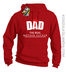Dad The Real Mother fucker - Bluza męska z kapturem czerwona