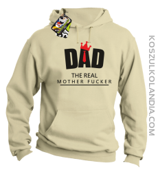 Dad The Real Mother fucker - Bluza męska z kapturem beżowa