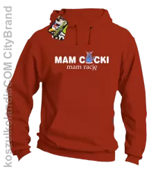 Mam cycki - Mam rację - Bluza z kapturem pomarańcz 