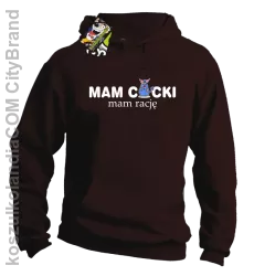 Mam cycki - Mam rację - Bluza z kapturem brąz 