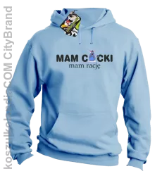 Mam cycki - Mam rację - Bluza z kapturem błękit 