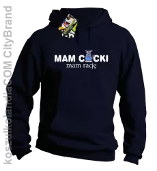 Mam cycki - Mam rację - Bluza z kapturem granat