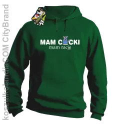 Mam cycki - Mam rację - Bluza z kapturem zielona 