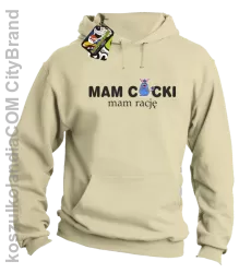 Mam cycki - Mam rację - Bluza z kapturem beżowa 