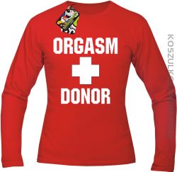 Orgasm Donor - Longsleeve męski czerwony 