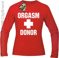 Orgasm Donor - Longsleeve męski czerwony 