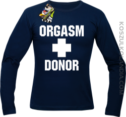 Orgasm Donor - Longsleeve męski granatowy 