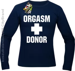 Orgasm Donor - Longsleeve męski granatowy 